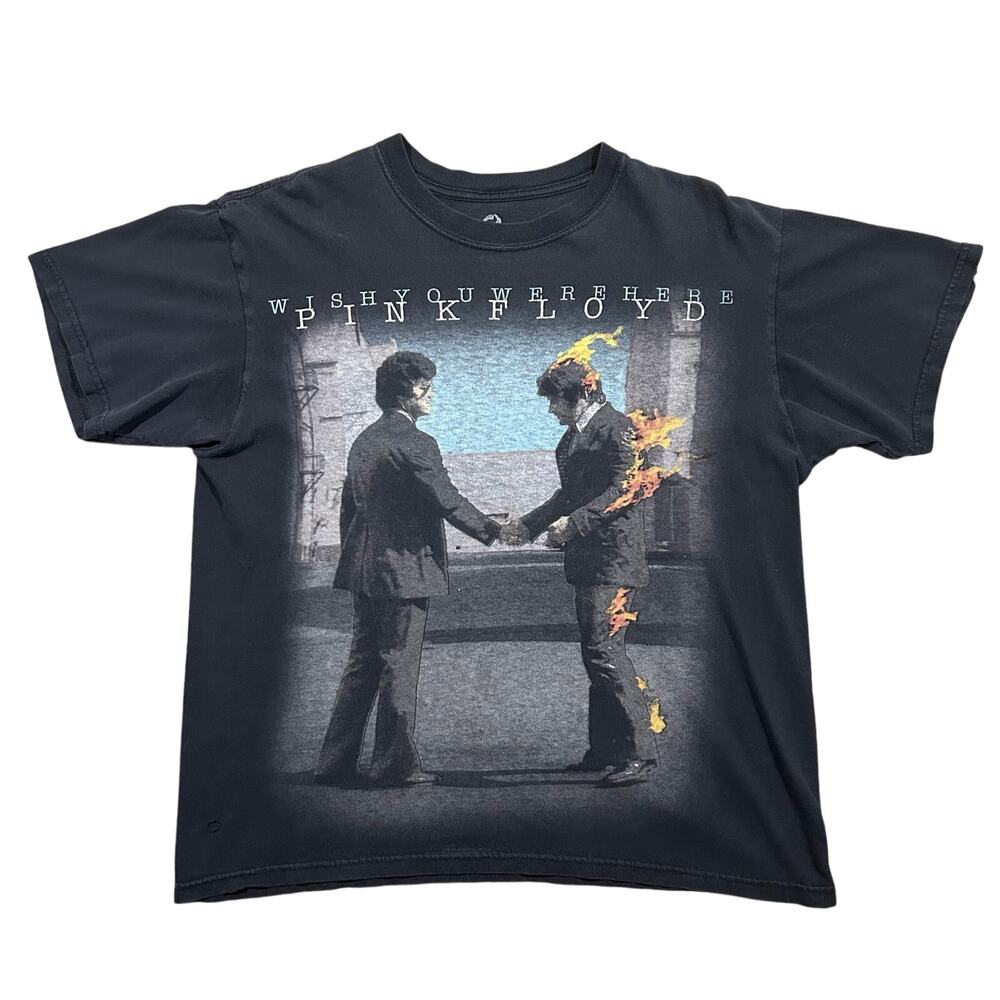 Vintage Y2K Liquid Blue Pink Floyd T-Shirt Mens Large Wish You Were Here